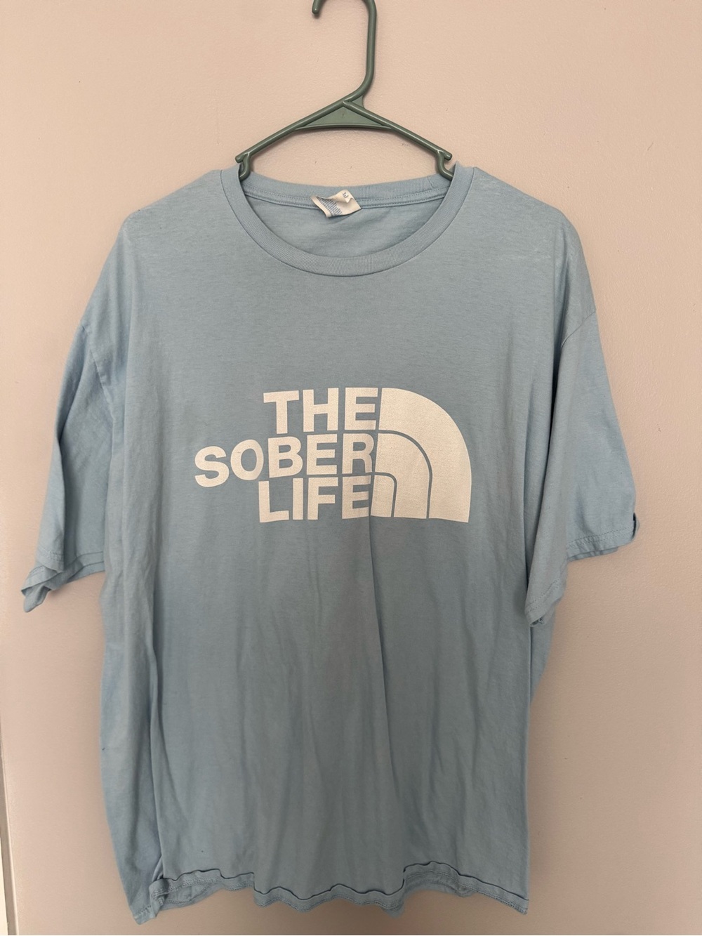 The Sober Life Men’s Light Blue Graphic Tee